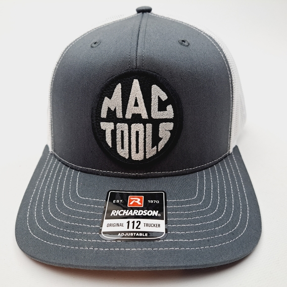 MAC Tools Richardson 112 Trucker Embroidered Patch Mesh Snapback Cap Hat Gray - Picture 2 of 4
